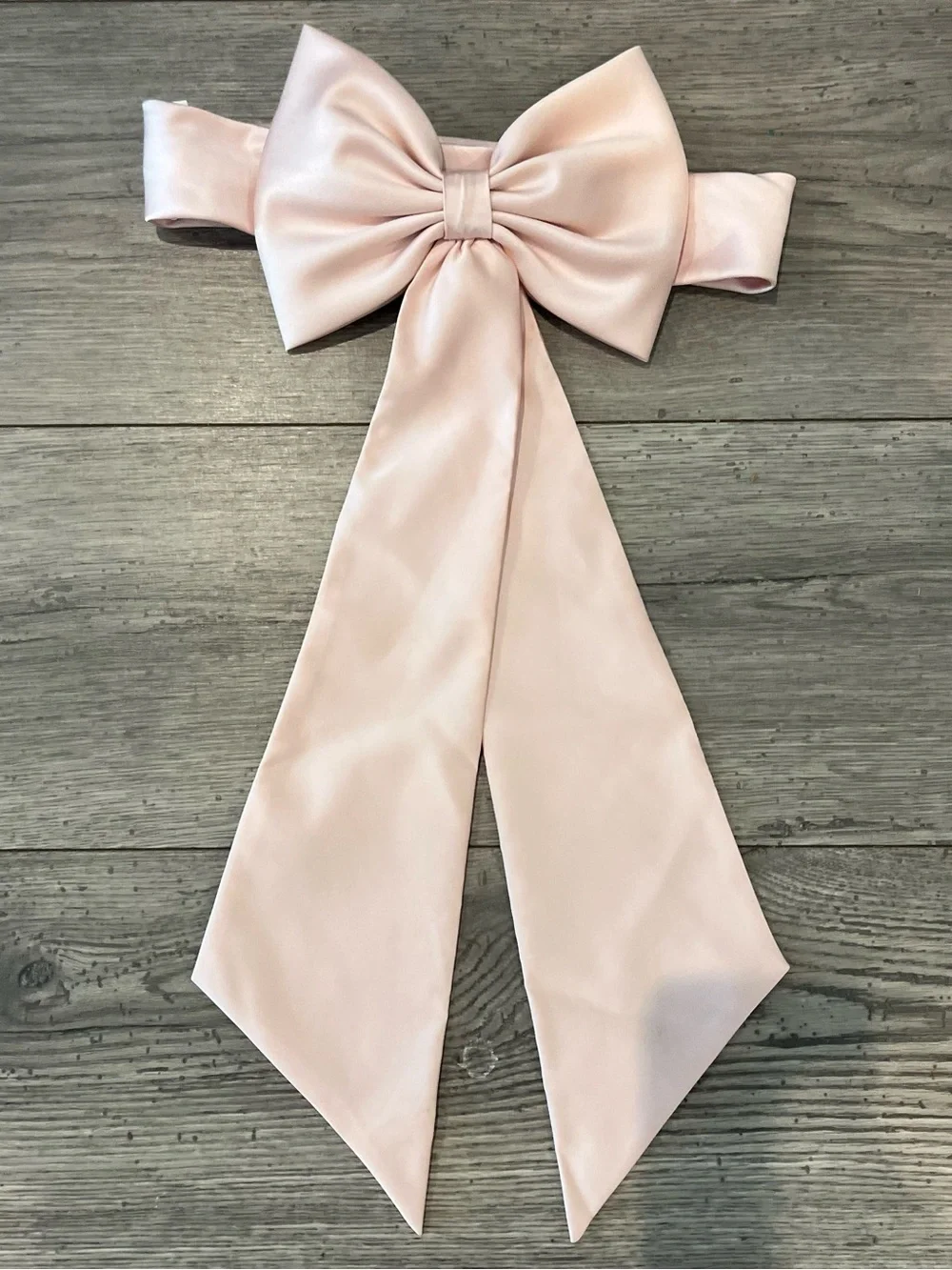 David’s Bridal Satin Flower Girl Sash with Back Bow Petal Blush Pink Wedding